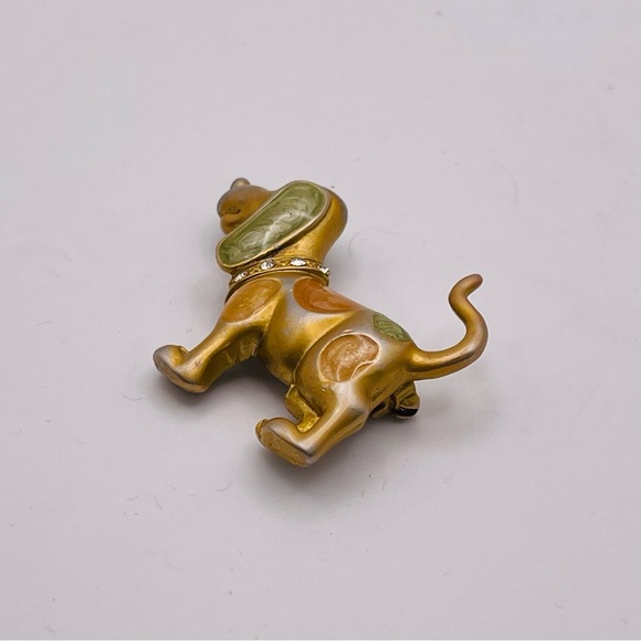 Cute Enamel Puppy Dog With Rhinestone Collar - Picture 2 of 8